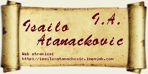 Isailo Atanacković vizit kartica